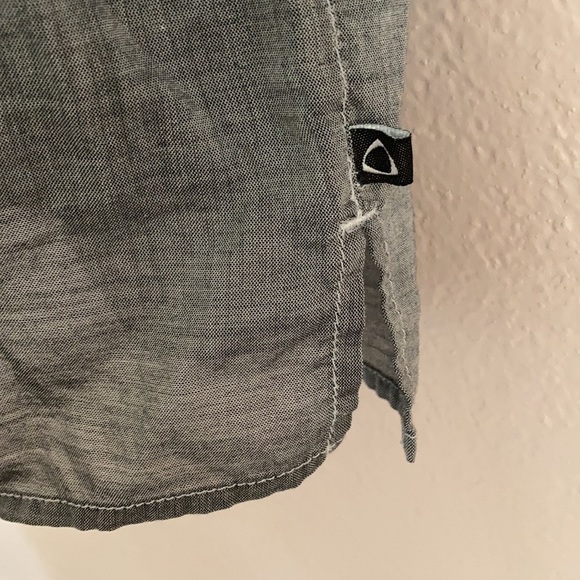 Liz Claiborne Gray Cotton Button Up tunic blouse - Picture 5 of 8